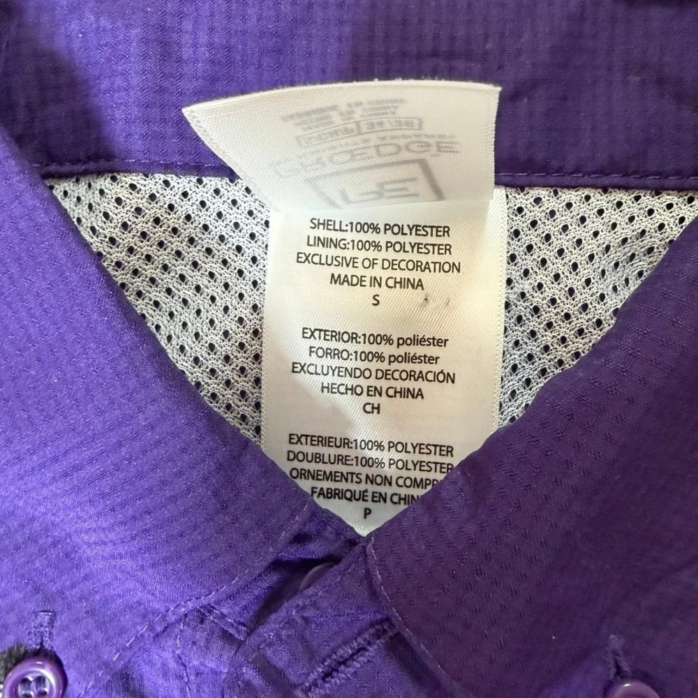 ProEdge Clemson Tigers Mens‎ Small Purple Fishing Shirt Short Sleeve Button Down